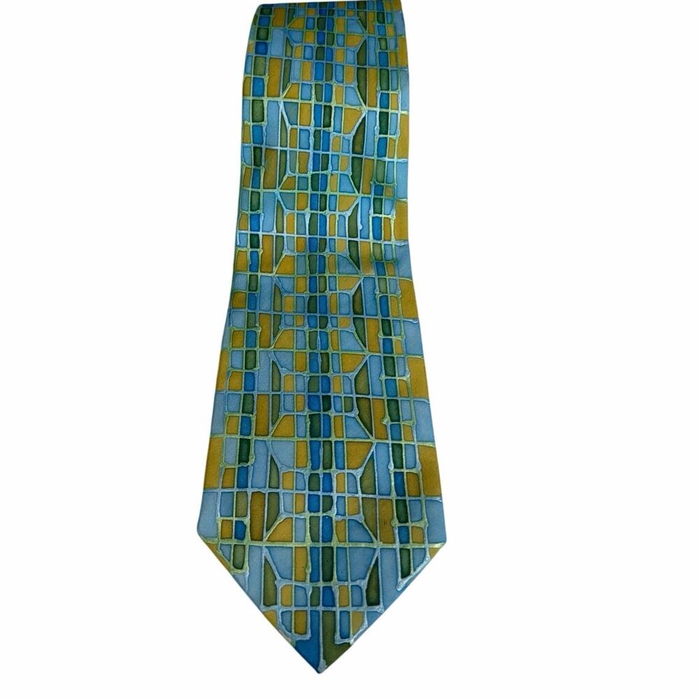 Signed Rouma'n Fou? FASHION/DESIGN 100% silk hand made necktie tie
